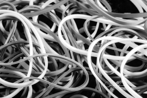 Pile of Elastic Bands - B&W