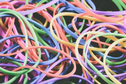 Pile of Elastic Bands - colour