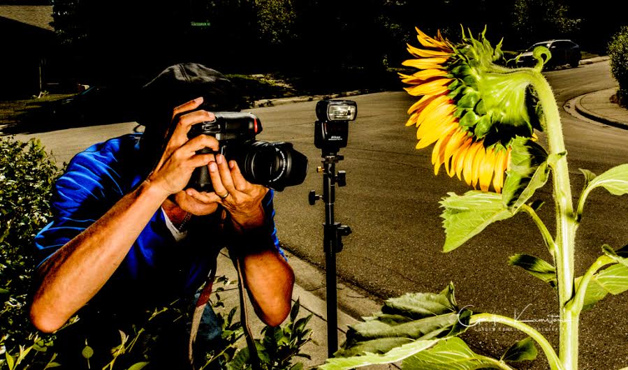 Photography image of Gordon taking a photo tripod and lighting