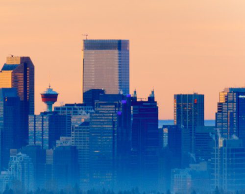 LinkedIn Banner Calgary Skyline Orange Hue