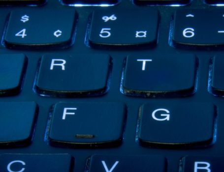 LinkedIn Banner Keyboard dark blue