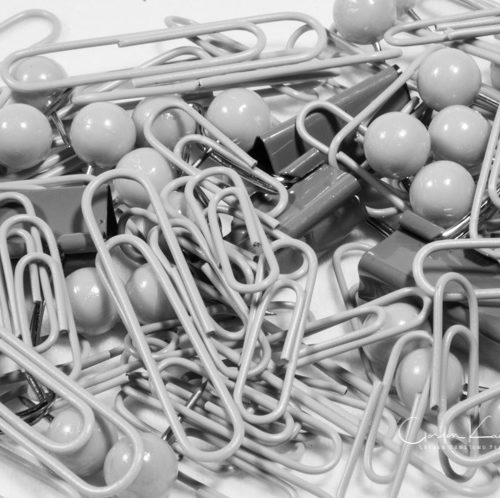 Paperclips Pins and Clips Black & White